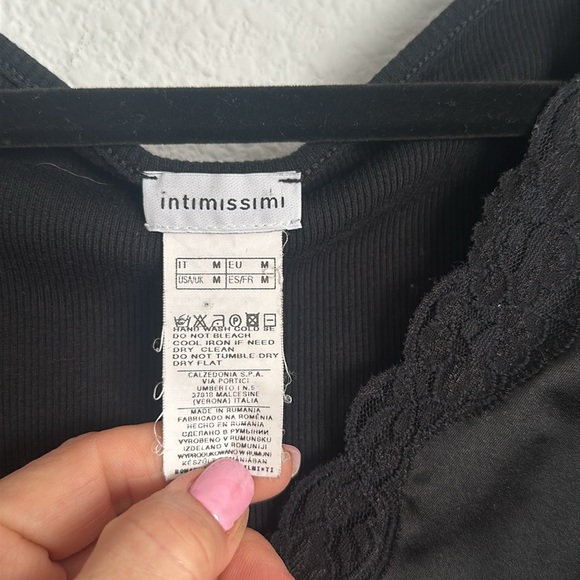 Intimissimi black cami lace satin ribbed M - Picture 4 of 7